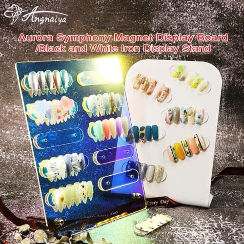 1pcs Aurora Symphony False Nail Tip Display Board Display Album Stereo Magnet Adsorption Detachable Color Card Display Board