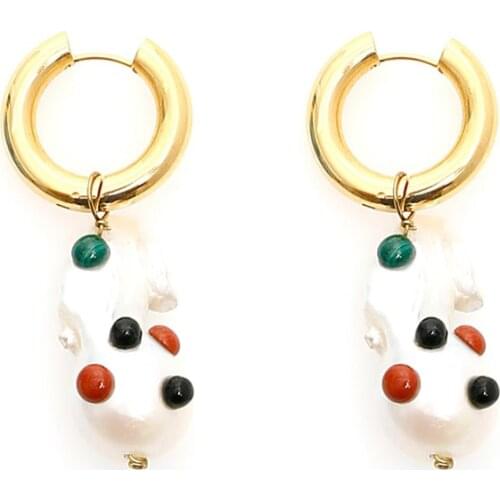 Baroque серги с жемчугом korean fashion High Quality натуральными камнями oorbellen hangers biżuteria Ohemia Style