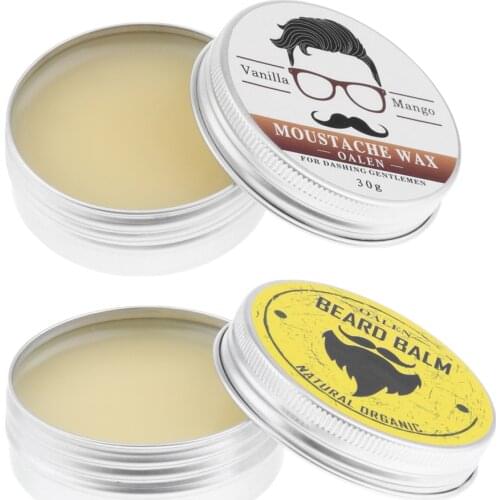 30g Men Beard Wax For Styling Beeswax Moisturizing Smoothing Gentlemen Beard Care Hair Loss Products