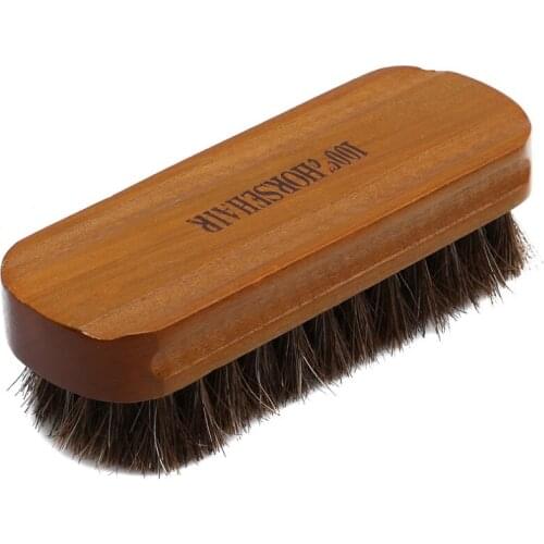 High Quality Natural Leather Real Horse Hair Soft Polishing Tool Bootpolish Horsehair Shoe Brush Polish Hot Sale