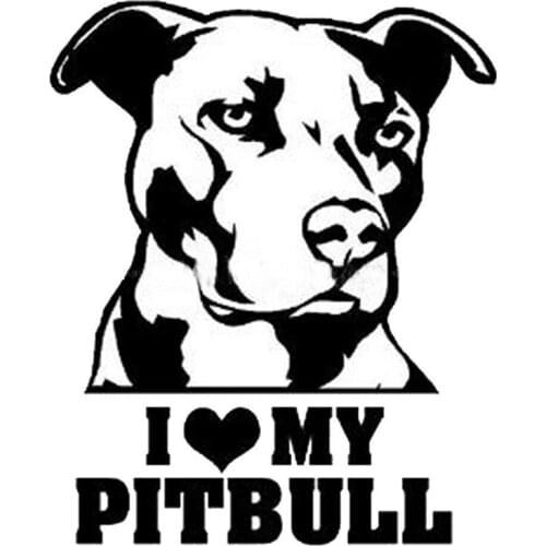 1 Pcs Funny Car Sticker Car Sticker Decal "I Love My Pitbull" Graphics Decals Decor