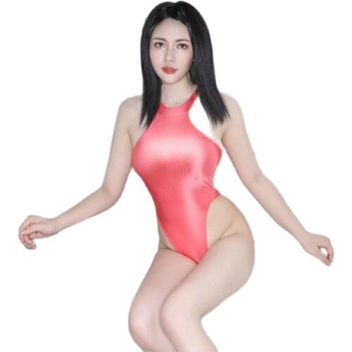 High Cut Hot Sexy Shiny Cosplay Swimsuit Bathing Suits Swimming Costume Women Swimwear Bodysuit Sukumizu Body Suit Tops Catsuit