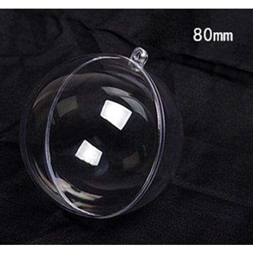 1*Bauble Clear Plastic Craft Ball Acrylic Transparent Christmas Baubles Can Be Hang On The Christmas Tree Or Under The Eaves