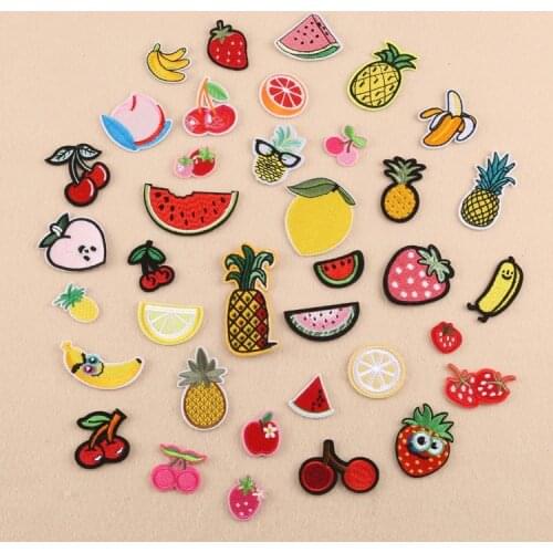 1pcs Mix Fruits food Patch for Clothing Iron on Embroidered Sew Applique Cute Patch Fabric Badge Garment DIY Apparel Accessories