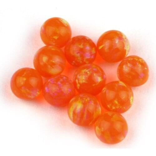 20pcs/Lot Lab Created Opal Beads OP67 Orange Full Drilled Round Ball Opal Beads Opal Stone Price