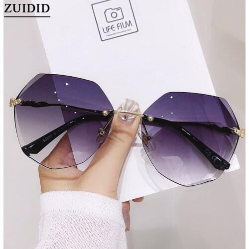 2021 Vogue Sunglasses Women Fashion Glasses Vintage Rimless Sunglasses Luxe Vasos Decorativos Moda Mujer Lunette De Soleil Femme