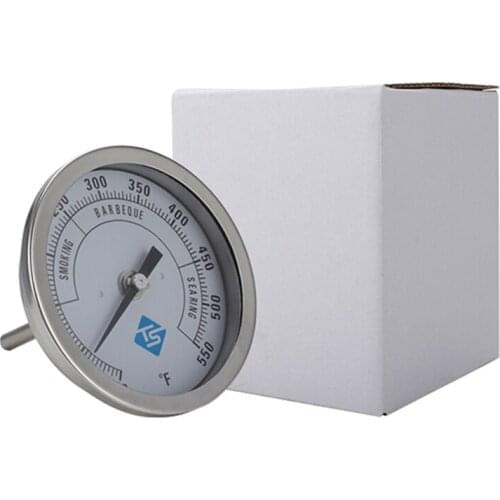 3" Stainless Steel Heavy Duty Analog Temperature Gauge 1/2" NPT Thread BBQ Smoker Pit Thermometer