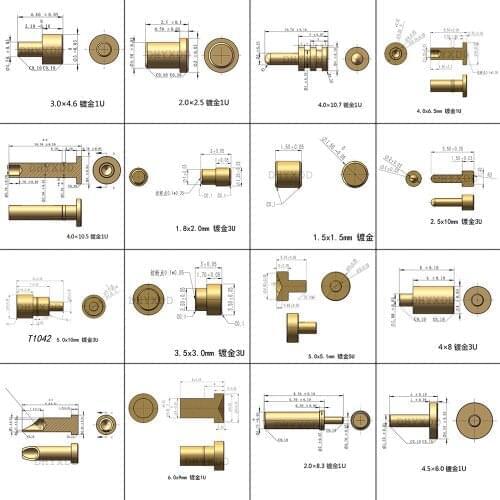 5PCS 2.0 3.0 4.0 6.0 MM Pogo Pin Connectors High Current Copper Pillar Lathe Parts Probe Conductive Test Pin No Springs Female