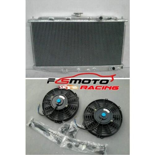 For Honda Civic CRX CR-X 1.5L 1.6L MT 1989 1990 1991 88 89 90 91 1988-1991 Aluminum racing Radiator + Fans