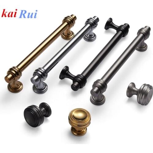 American PVD Zinc Alloy Drawer Handles Dresser Knobs Kitchen Cabinet Handles