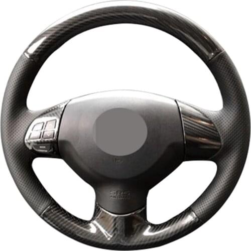 Black Carbon Fiber Leather Car Steering Wheel Cover For Mitsubishi Lancer EX 10 Lancer X Outlander ASX Colt Pajero Sport
