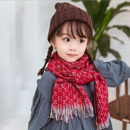New Unisex Children Plaid Scarf New Kids Boy Girls Autumn Winter Warm Imitation cashmere Tassel Scarves