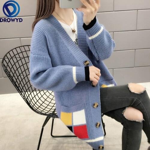 Long Cardigan Sweater Winter Jacket Women Autumn Fashion Female Basic Loose Blue Plus Size Jumper Elasticity Thick Warm Knit Top