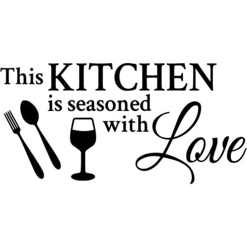 This Kitchen is Seasoned with Love Vinyl Wall Decal Home Decals Art Letters Kitchen Decor
