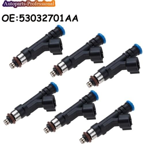 6 PCS Car Fuel Injector Nozzle For Dodge Dakota Jeep Nitro Ram 1500 Liberty Raider 3.7 04-12 53032701AA 0280158020 RL032701AA