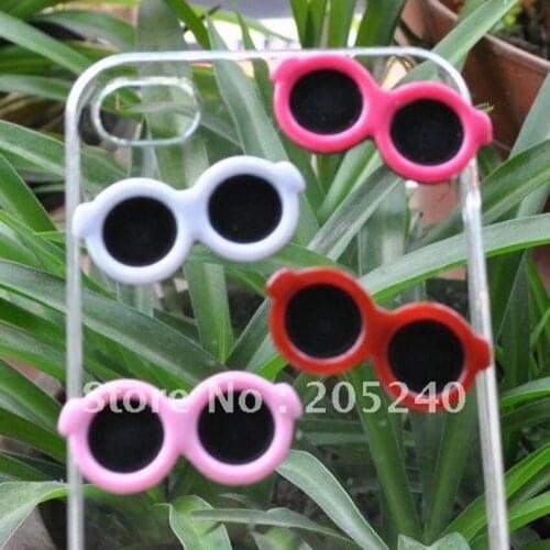 Hot Sale For DIY Phone Decoration Kawaii Resin Combine With Glass Cabochons Lovely SunGlass