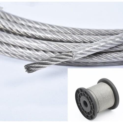 10 Meter Steel PVC Coated Flexible Wire Rope soft Cable Transparent Stainless Steel Clothesline Diameter 1mm 1.2mm 1.5mm 2mm 3mm
