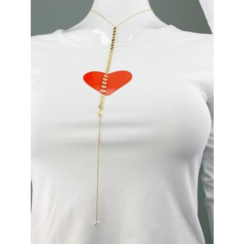 Korean fashion necklace new women steel gold color