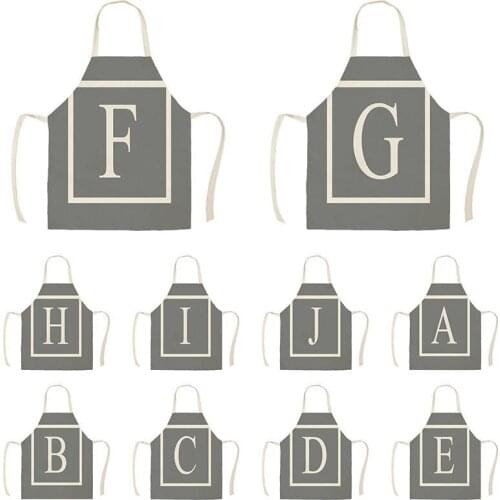Simple Letter English Alphabet Kitchen Aprons Unisex Dinner Party Cooking Bib Funny Pinafore Cleaning Apron WQTP77
