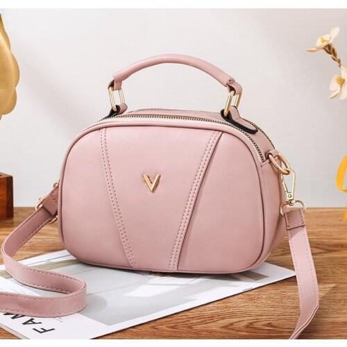 Summer New Crossbody Bag For Women Simple PU Shoulder Bag Small Round Bag Portable Handbags Female Leisure Purse Ladies Pouch