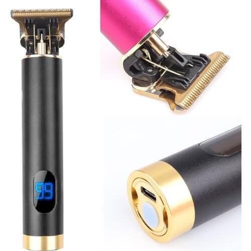 Salon Professional LCD Hair Trimmer Electric Hair Clipper 0mm Cordless Rechargeable Men 1mm/2mm/3mm Barber Machine Hair Cutter