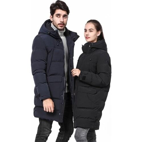 2019 New Mens Cotton Coat Mens Winter Long Thick Hooded jacket Loose Casual Thick Black jacket More Size M-XXXL 4XL