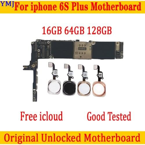 Original unlocked for iphone 6S Plus Motherboard With/Without Touch ID,for iphone 6S Plus Mainboard 16GB 64GB 128GB 100% Tested