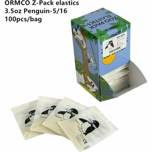 Penguin 5/16 Elastics Bands Dental Z-pak Elastic Band 3.5OZ Orthodontic ORMCO Zoo Pack 100pcs/Bag Yellow