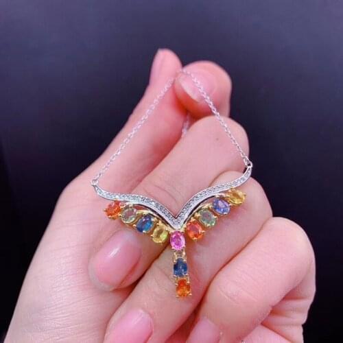 Natural Real Tourmaline Flower Necklace Per Jewelry Gemstone Free Shipping 925 Sterling Silver Fine Jewelry