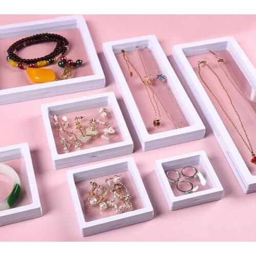 Film box Jewelry Case Transparent Elastic Acrylic Suspension Packaging Storage Container Bracelet Organizer Jewelry Display Box