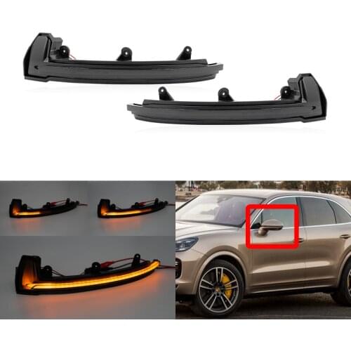 Fits For Porsche Cayenne 958 Facelift 15-18 Smoked Amber Led Dynamic Side Mirror Blinker Lights Auto Mirror Turn Signal Lamps