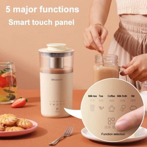 Mokkom Coffee Maker Multifunction Portable 5 in 1 Electric 350ml Milk Tea Machine Milk Frother Automatic Tea Maker DIY Milk Tea