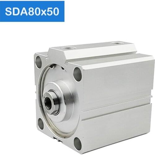 SDA80*50 Free shipping 80mm Bore 50mm Stroke Compact Air Cylinders SDA80X50 Dual Action Air Pneumatic Cylinder
