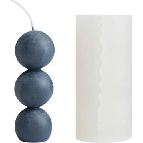 Silicone Candle Molds 3 Consecutive Balls Candle Making Mold For Handmade Soap Candle Kitchen Cake Decorative Geometric Mould