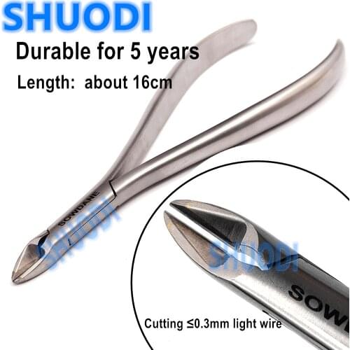 Dental Lingual Ligature Pin Cutting Light Wire Cutter Plier With Golden Handle and TC Cutter for Maximum 0.3mm Wire Long handle