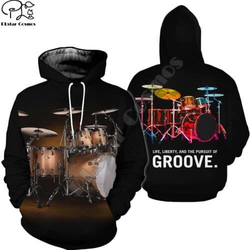 Women Men Music drums print 3D rap hip pop Hoodies unisex harajuku Sweatshirts casual autumn zipper pullover tracksuit