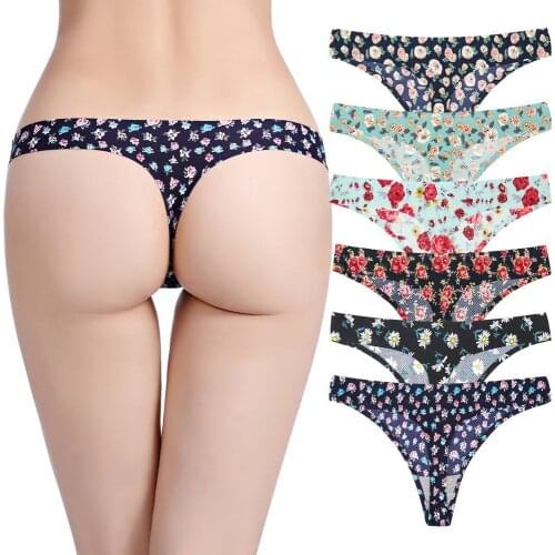 Sexy lingerie women beautiful floral seemless Printed Breathable underwear Panties Cotton Bottom Crotch briefs G string popular