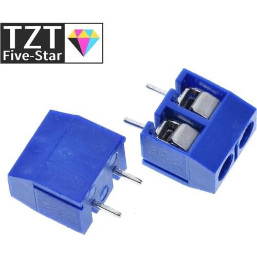 TZT 100pcs 5.08-301-2P 301-2P 2 Pin Screw Terminal Block Connector 5mm Pitch