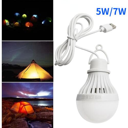 USB Camping Light Bulb Mini LED Lantern Portable Night Tent Lamp Book Light LED Reading Student Study Table Lamp 5V 7W / 5W