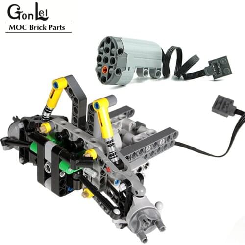 MOC High-Tech Parts Rear Suspension System of Off-Road Vehicle V8 Engine Bulk Parts Set Compatible for MOC Cars Kids Boys Toys