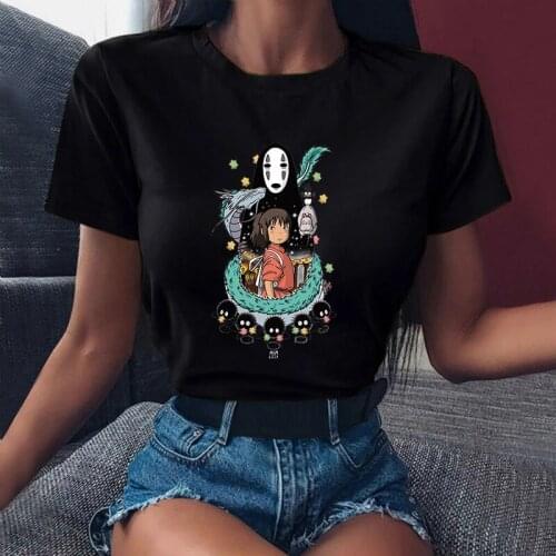 Spirited Away Womens t-shirts streetwear Japanese anime printing Women Harajuku Aesthetic loose Tshirt Tops ulzzang top female