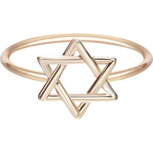 QIMING Simple Star Of David Women Ring Minimalist Jewelry For Women Girl Valentines Gift Hexagram Rings Bague