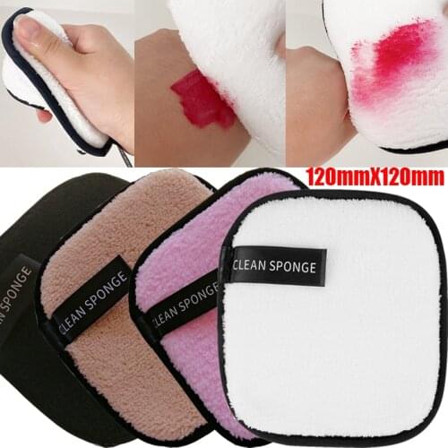 1PC Makeup Remover Puff Microfiber Reusable Face Towel Make-up Wipes Cloth Washable Cotton Pads Skin Care Cleansing Puff