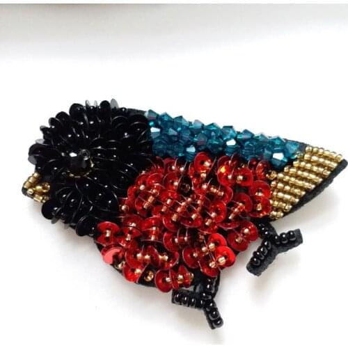 1pc bird Handmade rhinestone beaded Patches for clothes Sew on sequins patch birds Applique embroidered flowers parches