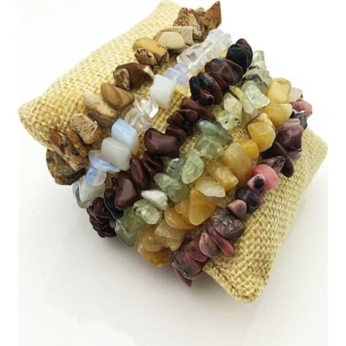 10pcs Natural stone hand-woven bracelet for women in multiple colors