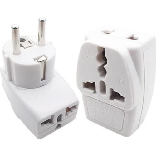 10pcs/Lot 1to3 Universal EU 4.8mm 2 Pin UK US AU To EURO France Germany Korea Travel AC Plug Adapter Adaptor Convert Socket