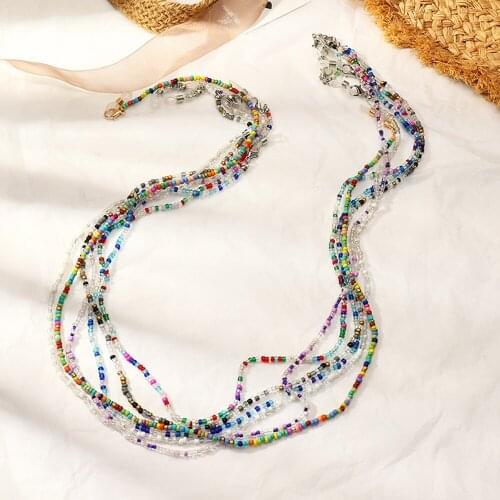 2021 New Fashion Reading Glasses Chain Retro Beads Eyeglass Sunglasses Spectacle Cord Neck Strap String Mask Chain Eye wear