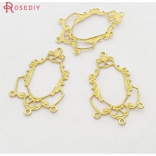 30299)50PCS 27x16MM Not plated color Brass Earrings Connect Charms Diy Jewelry Findings Accessories Wholesale
