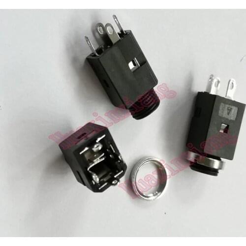 50PCS/Lot PJ-341 3.5MM Audio/video Female Socket/Jack Connector vertical 4Pin with nut