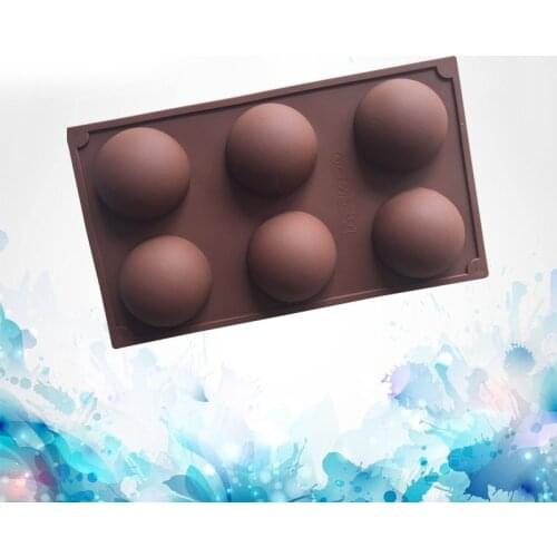 6 Spherical DIY Silicone Molds For Making Chocolate Baking Cake Silicone Moulds Candy Fudge Dessert Form